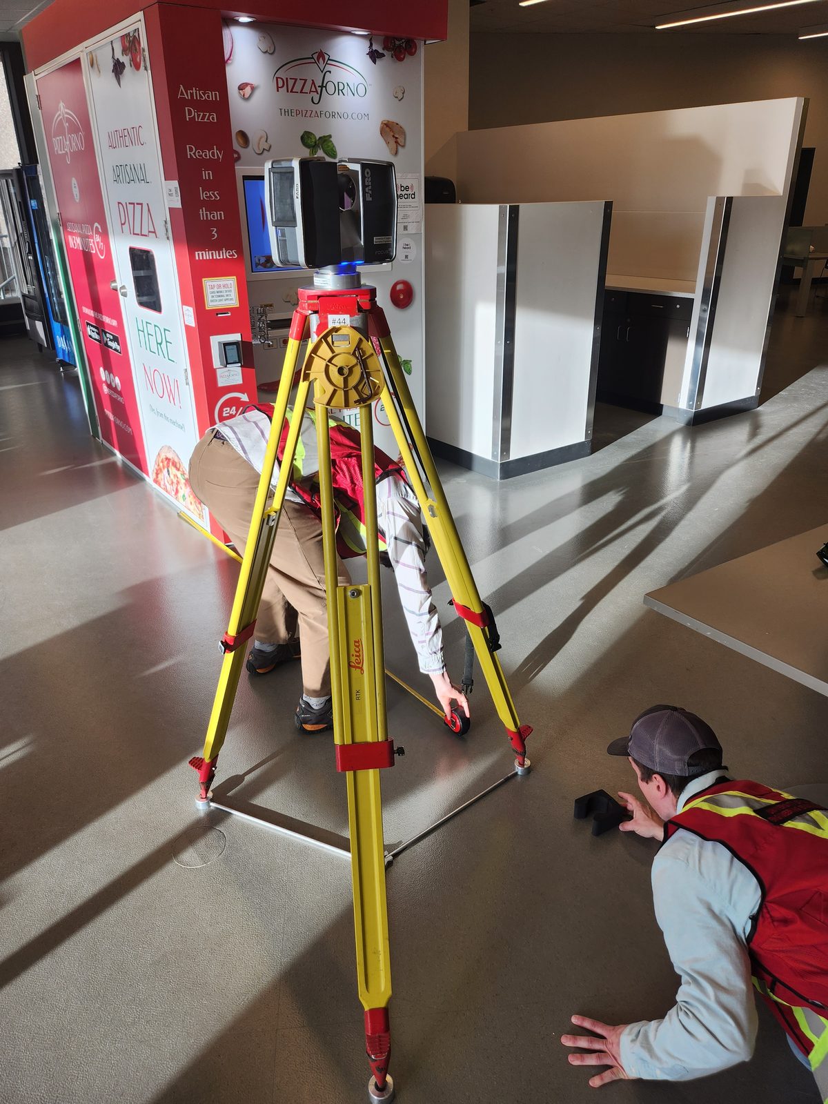 Setting up a terrestrial laser scanner for indoor mapping.